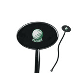 Golf 7" Oval Plastic Stir Sticks - Black - Double Sided (Personalized)