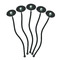 Golf Black Plastic 7" Stir Stick - Oval - Fan