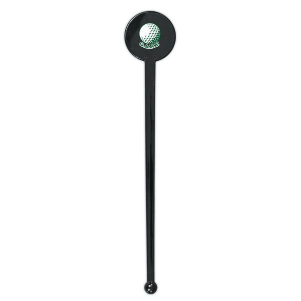 Golf Black Plastic 7" Stir Stick - Round - Single Stick