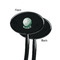 Golf Black Plastic 7" Stir Stick - Single Sided - Oval - Front & Back