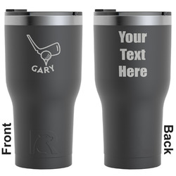 Golf RTIC Tumbler - Black - Engraved Front & Back (Personalized)