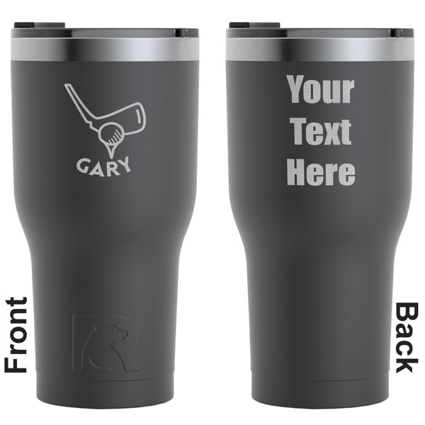Custom Golf RTIC Tumbler - Black - Engraved Front & Back (Personalized)