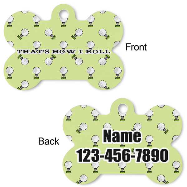Golf Bone Shaped Dog Tag - Front & Back