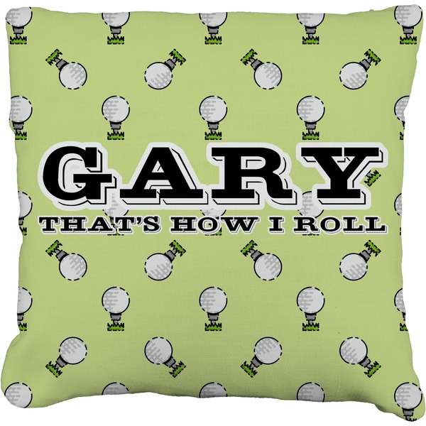 Custom Golf Faux-Linen Throw Pillow 16" (Personalized)