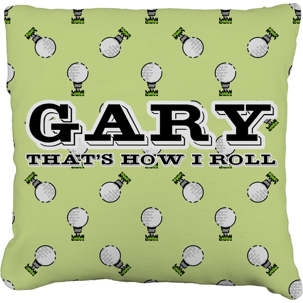 Custom Golf Faux-Linen Throw Pillow 18" (Personalized)