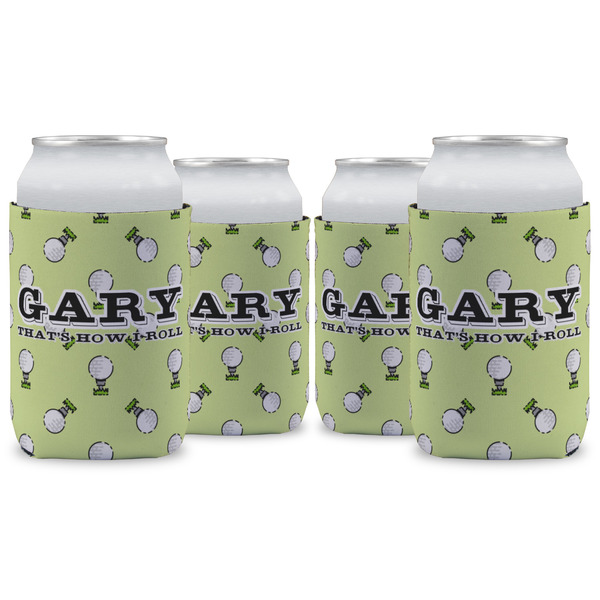 Custom Golf Can Cooler (12 oz) - Set of 4 w/ Name or Text