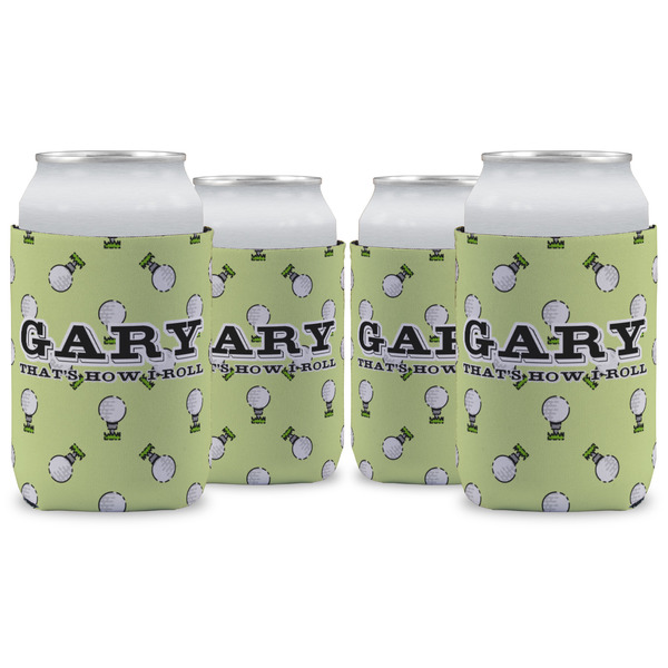 Custom Golf Can Cooler (12 oz) - Set of 4 w/ Name or Text