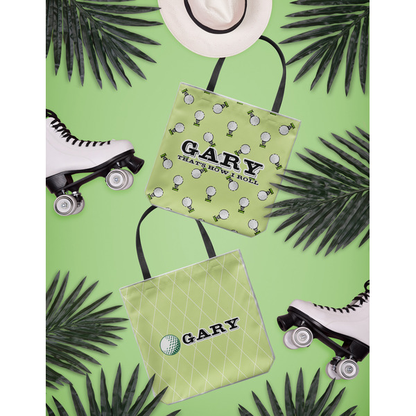 Golf Canvas Tote Lifestyle Front and Back- 13x13