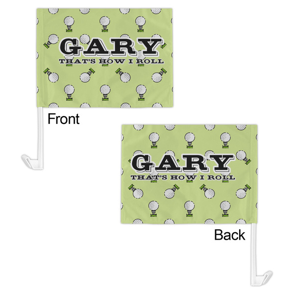 Golf Car Flag - 11" x 8" - Front & Back View