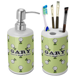 Golf Ceramic Bathroom Accessories Set (Personalized)