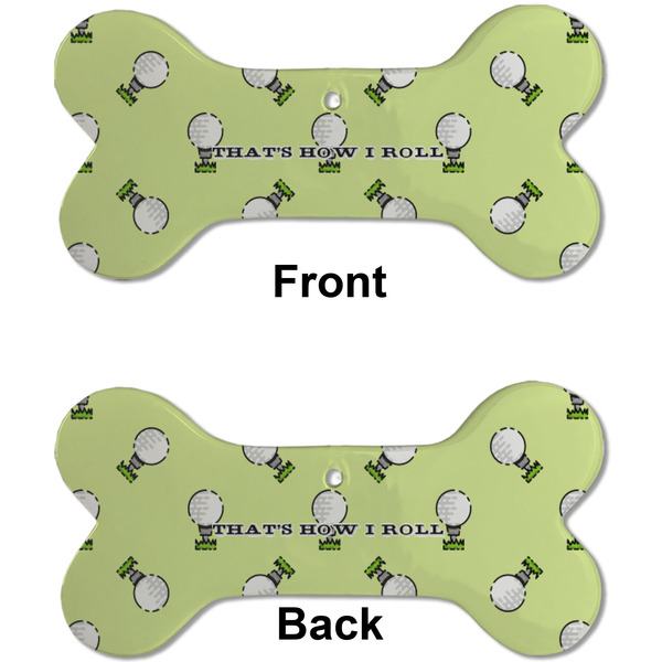 Golf Ceramic Flat Ornament - Bone Front & Back (APPROVAL)