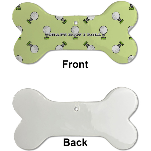 Golf Ceramic Flat Ornament - Bone Front & Back Single Print (APPROVAL)
