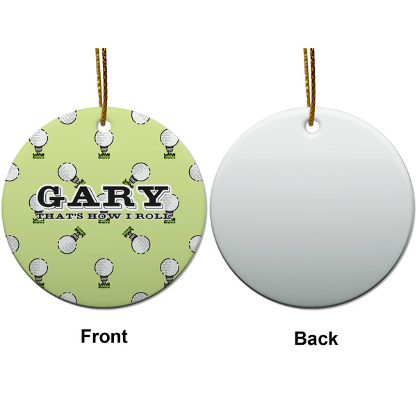 Golf Ceramic Flat Ornament - Circle Front & Back (APPROVAL)