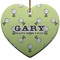Golf Ceramic Flat Ornament - Heart (Front)