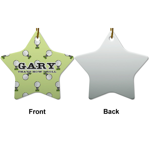 Golf Ceramic Flat Ornament - Star Front & Back (APPROVAL)