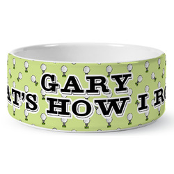 Golf Ceramic Dog Bowl (Personalized)