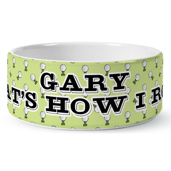 Custom Golf Ceramic Dog Bowl - Large (Personalized)