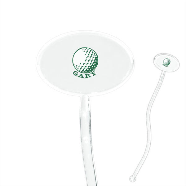 Custom Golf 7" Oval Plastic Stir Sticks - Clear (Personalized)