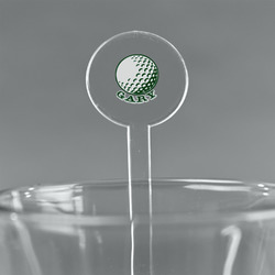 Golf 7" Round Plastic Stir Sticks - Clear (Personalized)