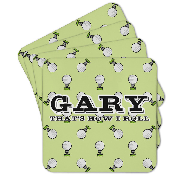 Custom Golf Cork Coaster - Set of 4 w/ Name or Text