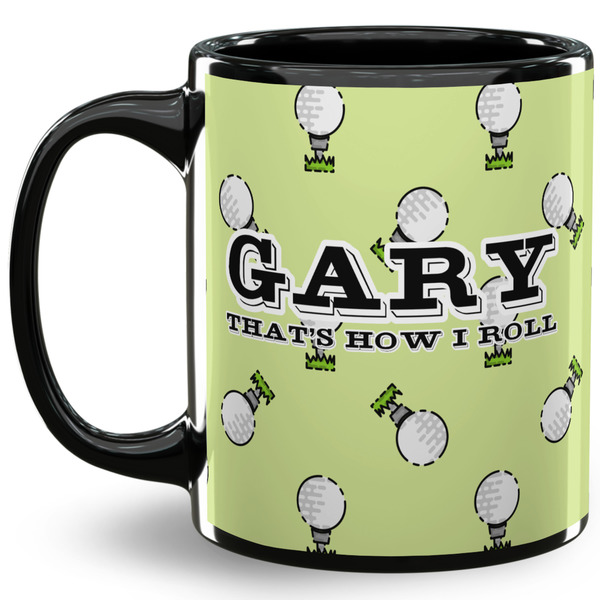 Custom Golf 11 Oz Coffee Mug - Black (Personalized)