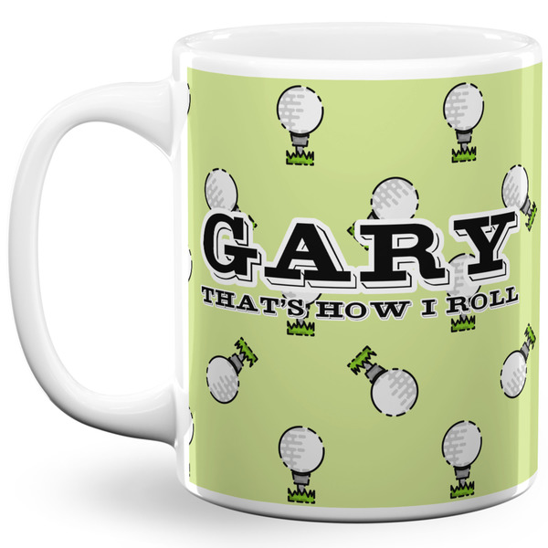 Custom Golf 11 Oz Coffee Mug - White (Personalized)