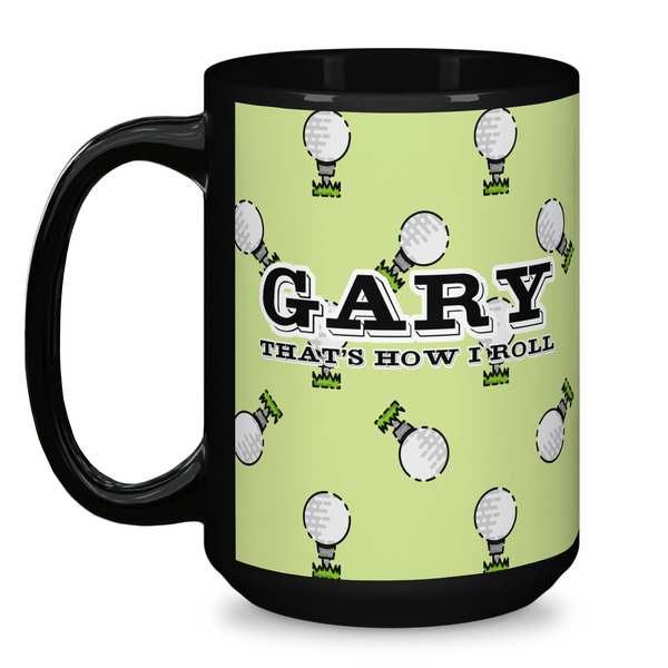 Golf Coffee Mug - 15 oz - Black