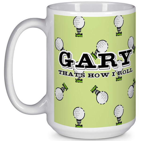 Custom Golf 15 Oz Coffee Mug - White (Personalized)