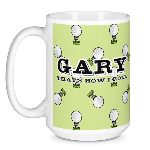 Golf Coffee Mug - 15 oz - White