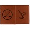 Golf Cognac Leather Passport Holder Outside Double Sided - Apvl