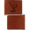 Golf Cognac Leatherette Bifold Wallets - Front and Back Single Sided - Apvl