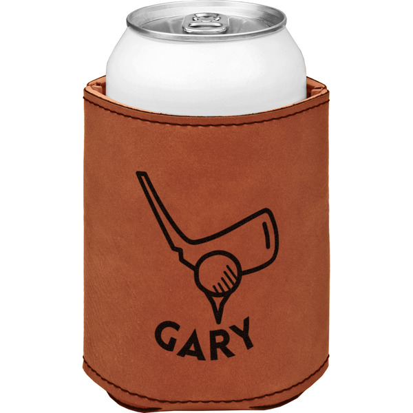 Custom Golf Leatherette Can Sleeve - Single Sided (Personalized)