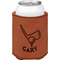 Golf Cognac Leatherette Can Sleeve - Single Front