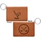 Golf Cognac Leatherette Keychain ID Holders - Front and Back Apvl