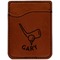 Golf Cognac Leatherette Phone Wallet close up
