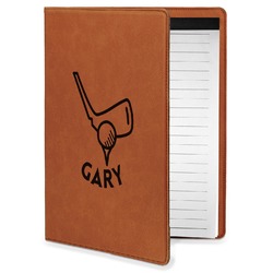 Golf Leatherette Portfolio with Notepad - Small - Single Sided (Personalized)