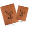 Golf Cognac Leatherette Portfolios with Notepads - Compare Sizes