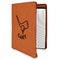 Golf Cognac Leatherette Zipper Portfolios with Notepad - Main