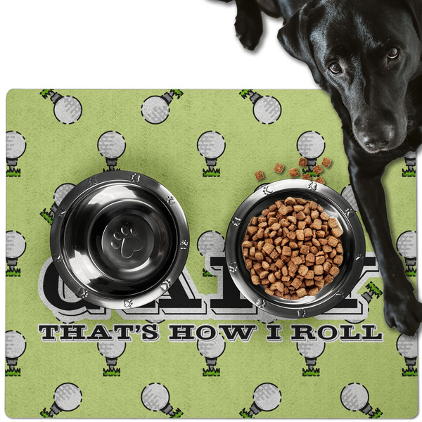 Golf Dog Food Mat - Large LIFESTYLE