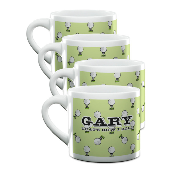 Custom Golf Double Shot Espresso Cups - Set of 4 (Personalized)