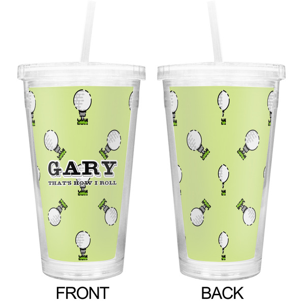 Golf Double Wall Tumbler with Straw - Approval