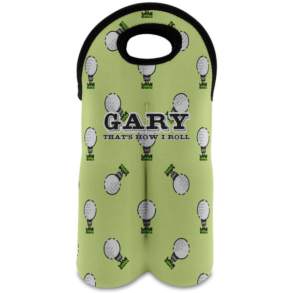 Custom Golf Wine Tote Bag (2 Bottles) (Personalized)