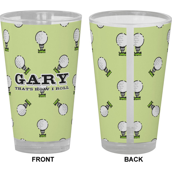 Golf Pint Glass - Full Color - Front & Back Views