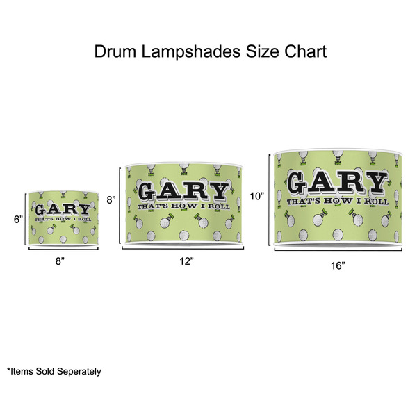 Golf Drum Lampshades - Sizing Chart