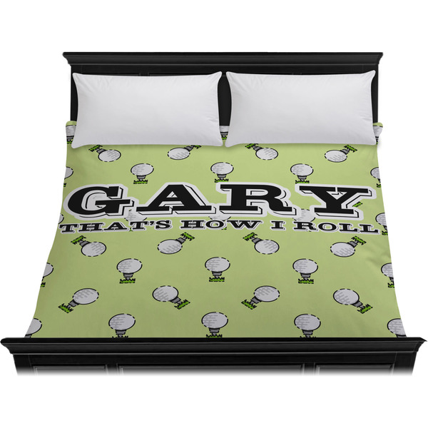 Golf Duvet Cover - King - On Bed - No Prop