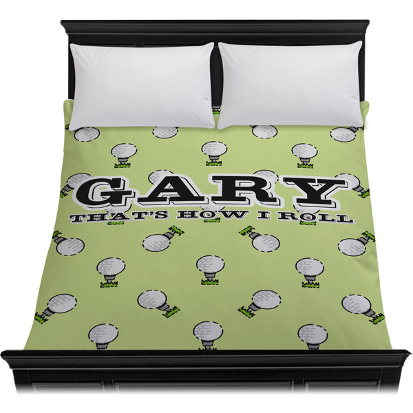 Golf Duvet Cover - Queen - On Bed - No Prop