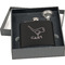 Golf Engraved Black Flask Gift Set