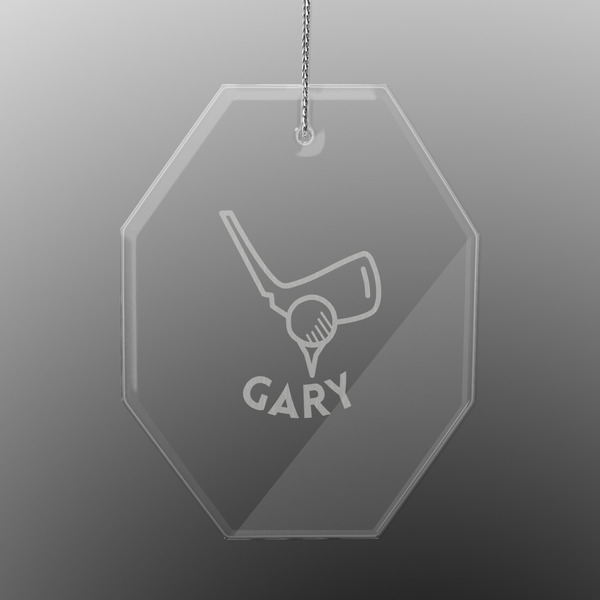 Golf Engraved Glass Ornaments - Octagon