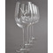 Golf Engraved Wine Glasses Set of 4 - Front View