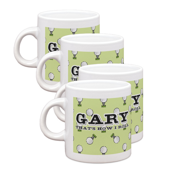 Custom Golf Single Shot Espresso Cups - Set of 4 (Personalized)